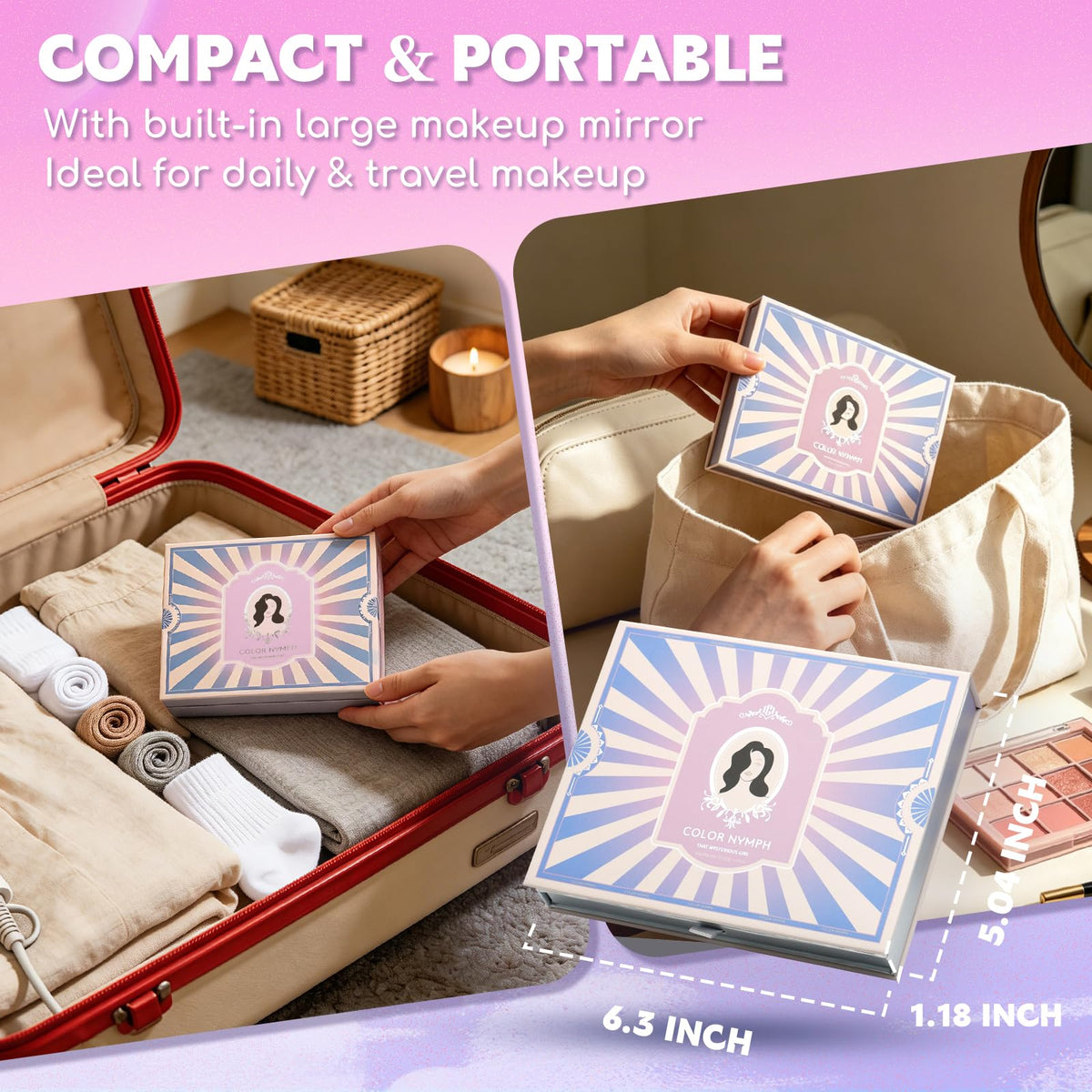 Color Nymph Makeup Kit for Teens Girls Beginners Travel Make up Set Green