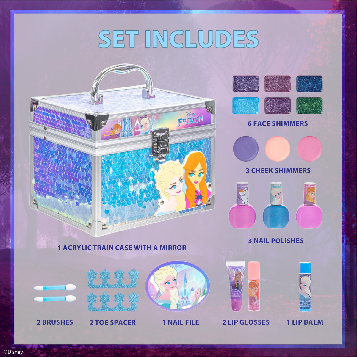 Hello Kitty Train Case Beauty Set with Washable Makeup, Ages 3+