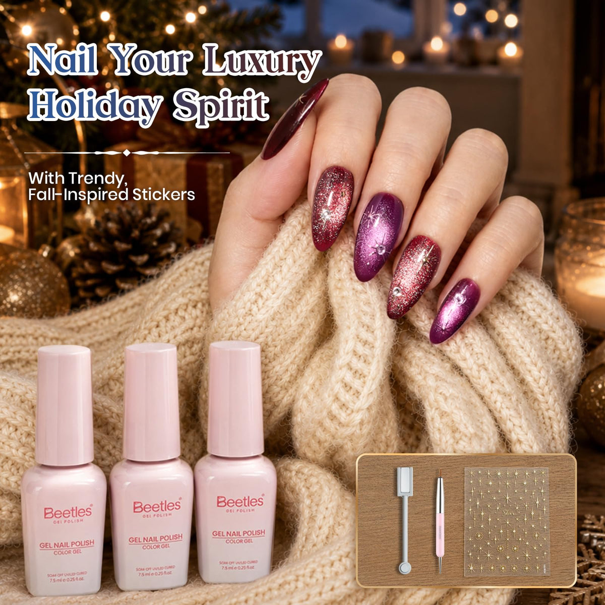 Beetles Gel Nail Polish Set, 63 PCS 55 Colors Gel Polish Kit with Base Coat