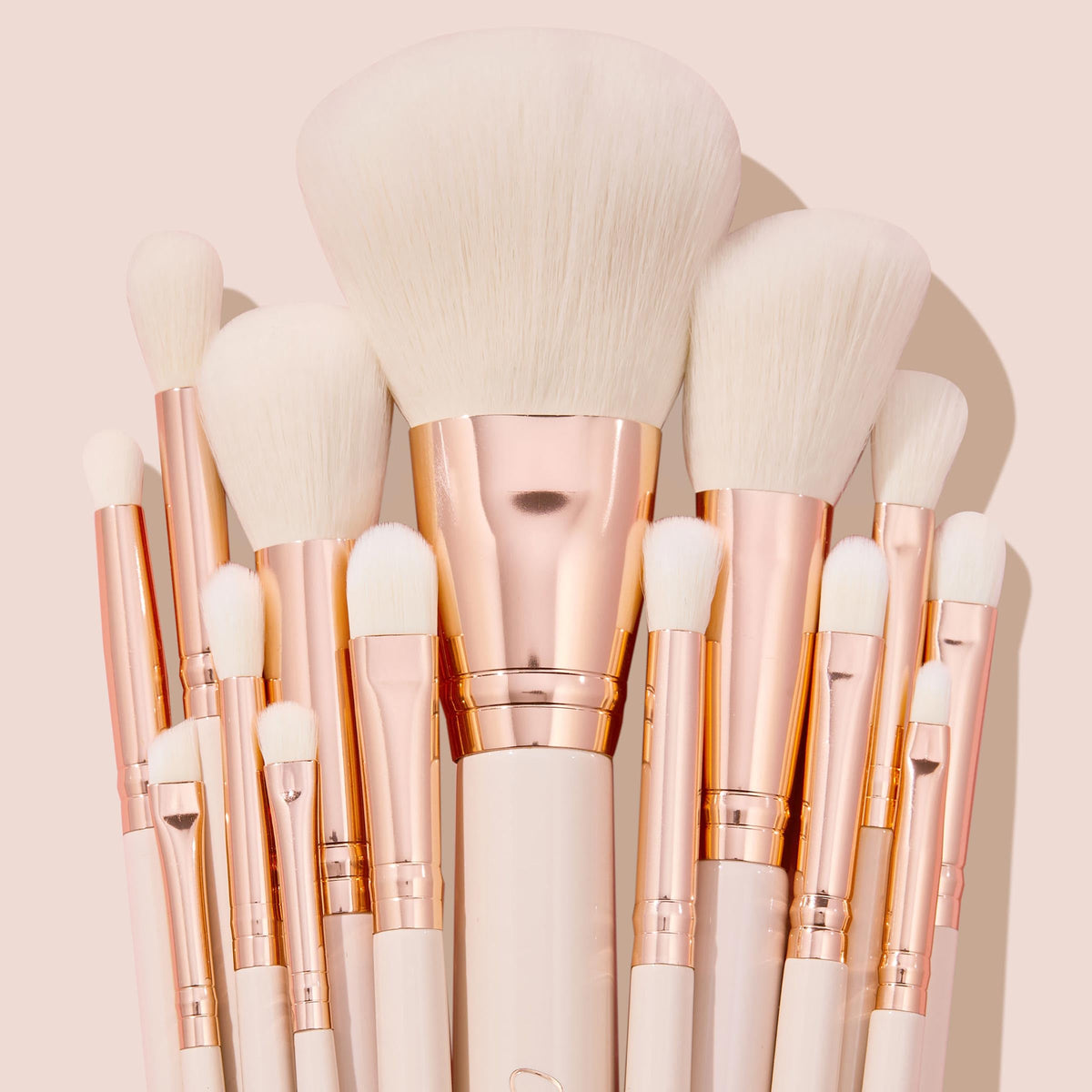 ColourPop Stone Cold Brush Roll Face & Eye Brush Set - Face & Eye Makeup Brush Set - Made with Luxe Synthetic Vegan Bristles - Includes Holder (15 Count)