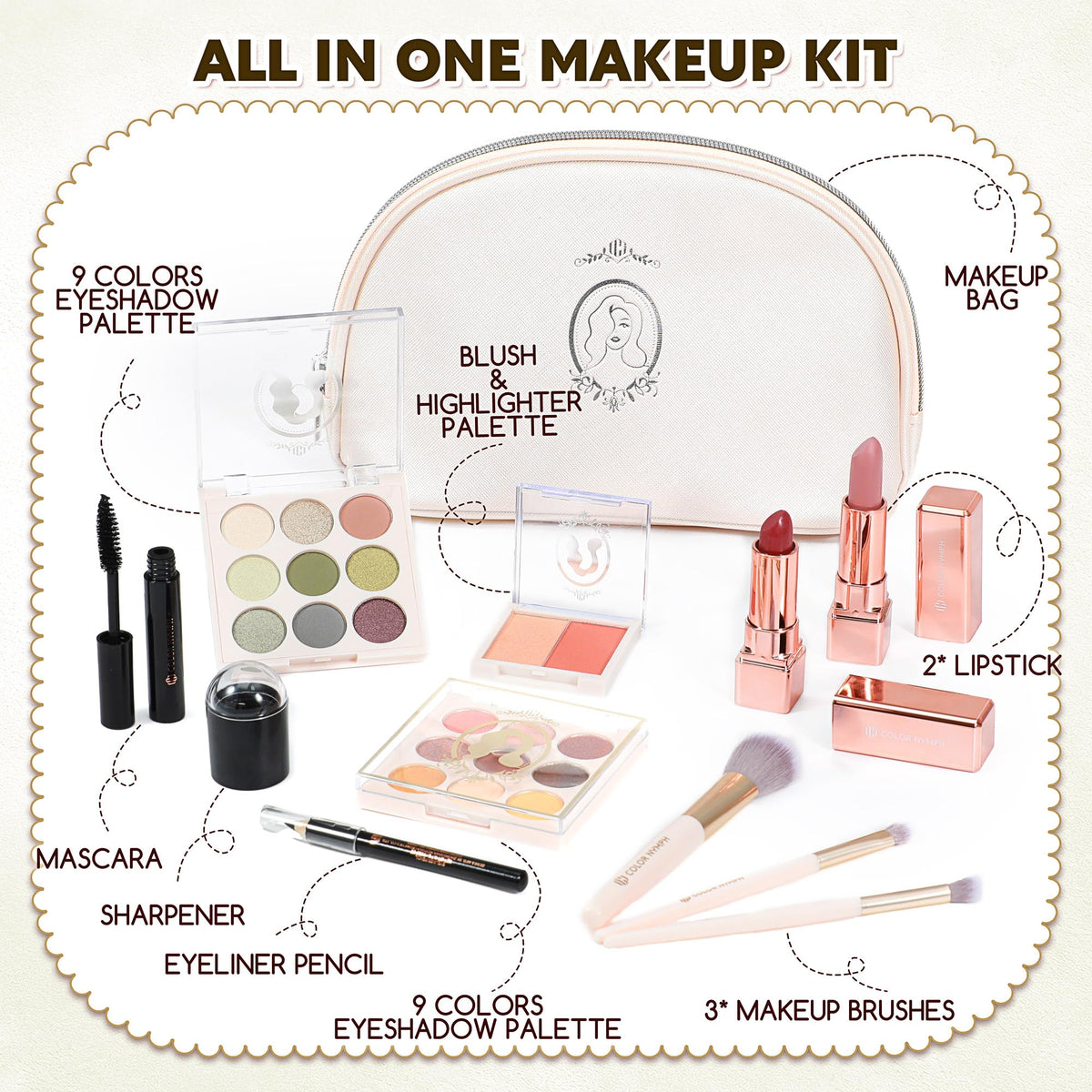 Color Nymph All in One Makeup Kit, Girls Makeup Sets for Teens