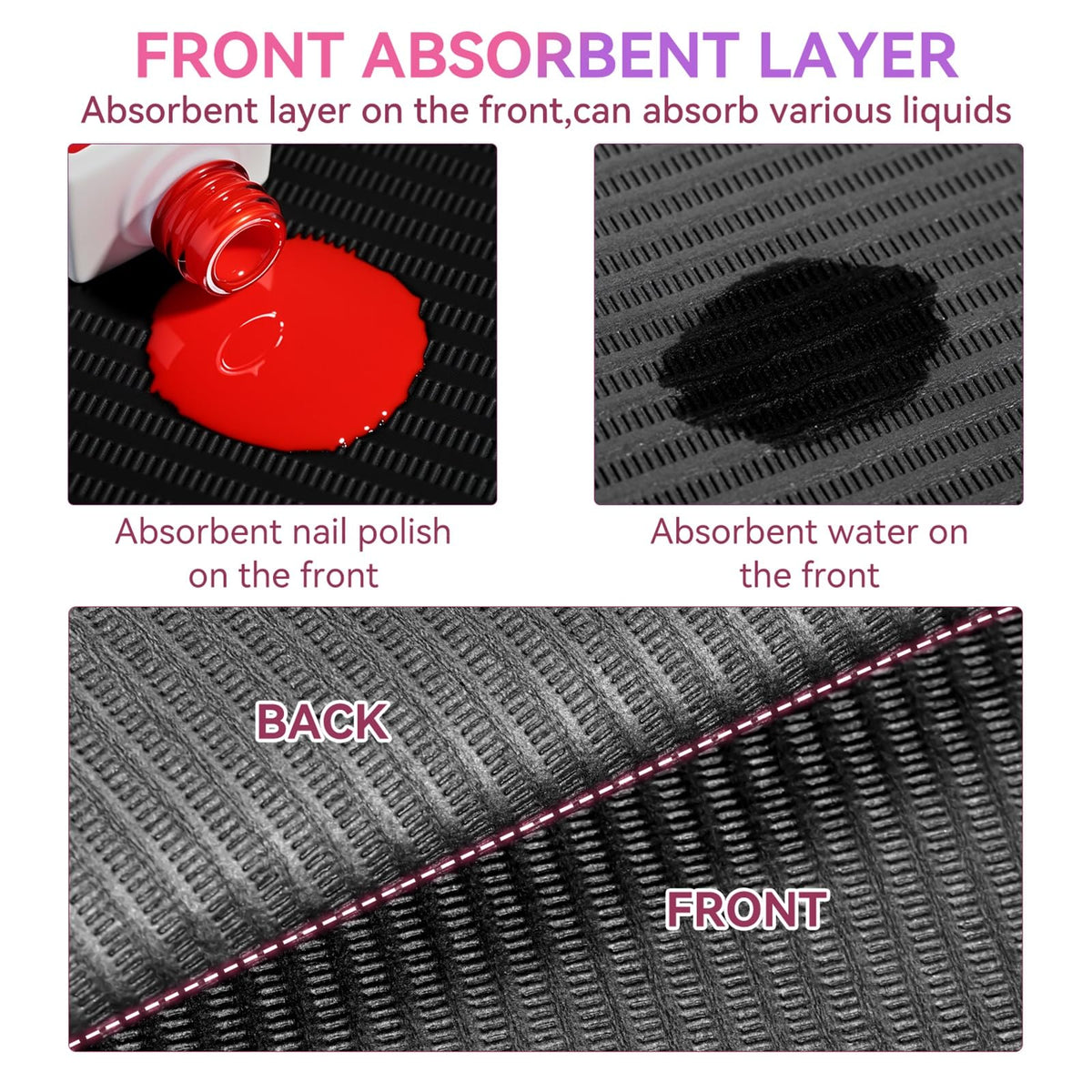 Makartt 50 Pcs Pink Disposable Nail Mats, 18"x13" Waterproof