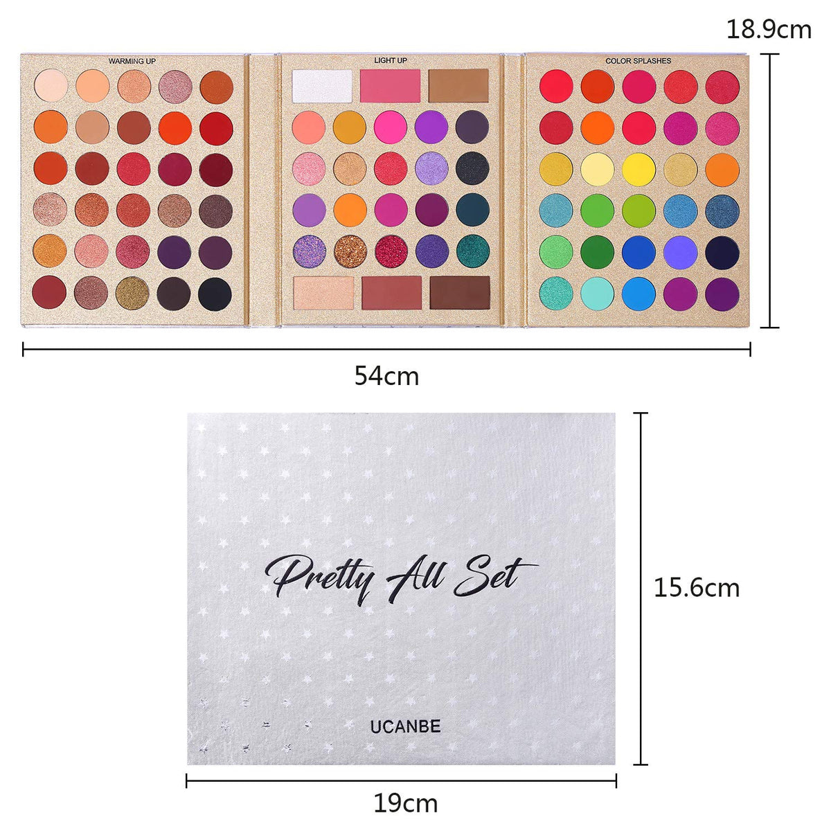 UCANBE 86 Colors Nude Eyeshadow Palette with 15pcs Makeup Brushes Set, Matte Glitter Long Lasting Highly Pigmented Waterproof Colorful Eye Shadow Contour Blush Powder Highlighter All in One