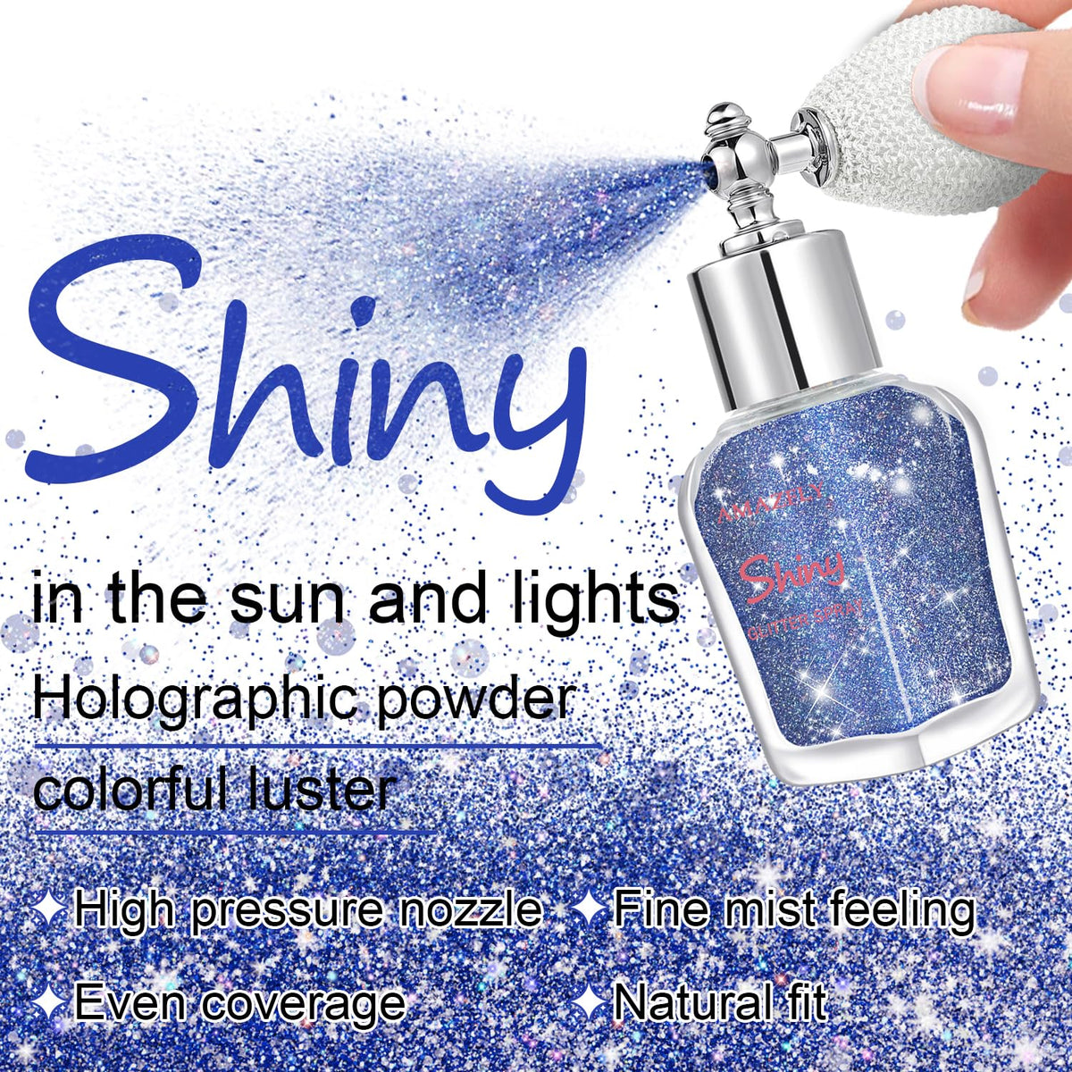 Hair and Body Glitter Spray, Shimmering Powder Sparkle Powder Makeup, Glitter Loose Sparkle Makeup for Body Highlighter,Festival Prom Rave Accessories (Glint-Rainbow)