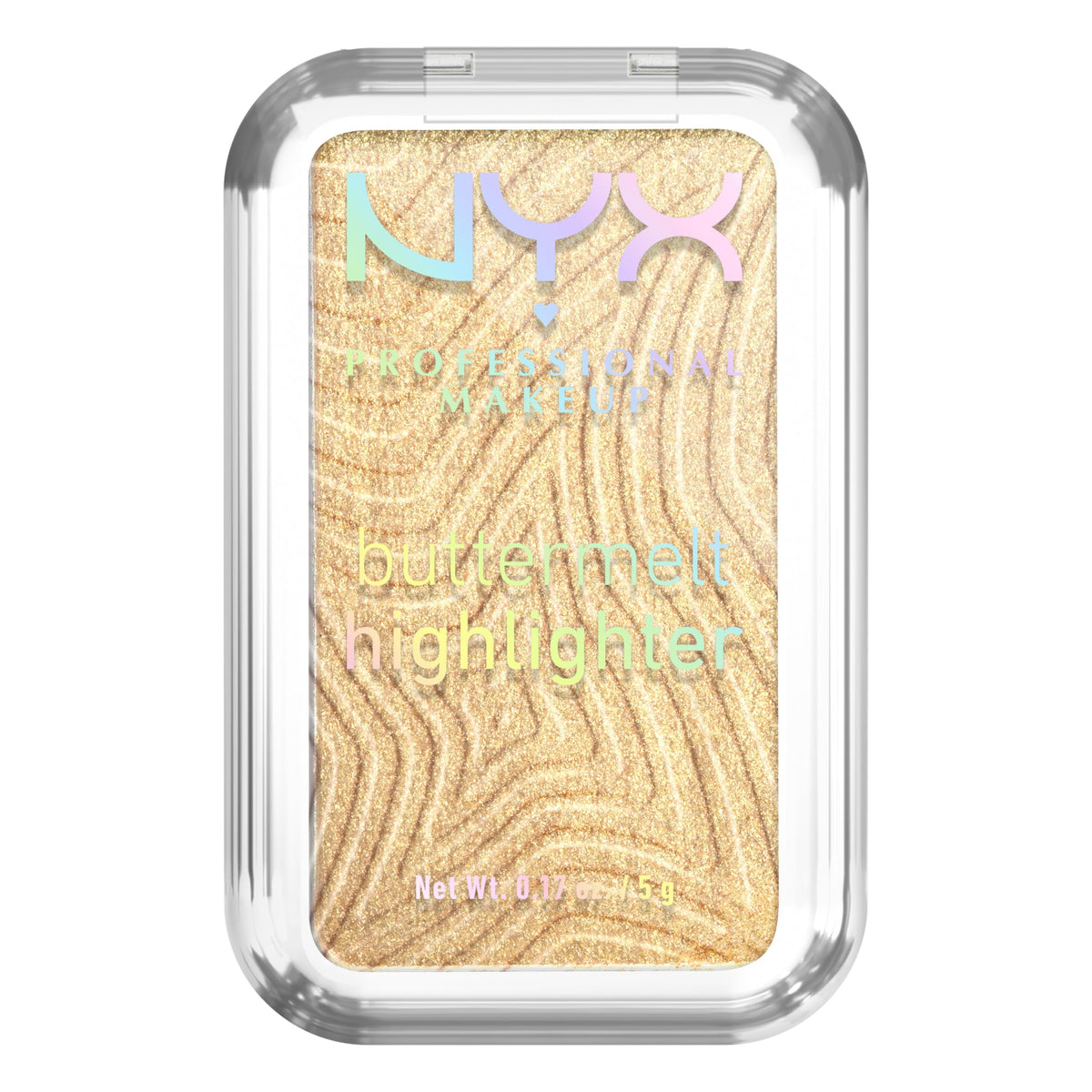 NYX PROFESSIONAL MAKEUP Buttermelt Highlighter, Powder Highlighter Makeup, With Up to 12H Wear and High Impact Glow - 05 Bright and Butta (Light Champagne)
