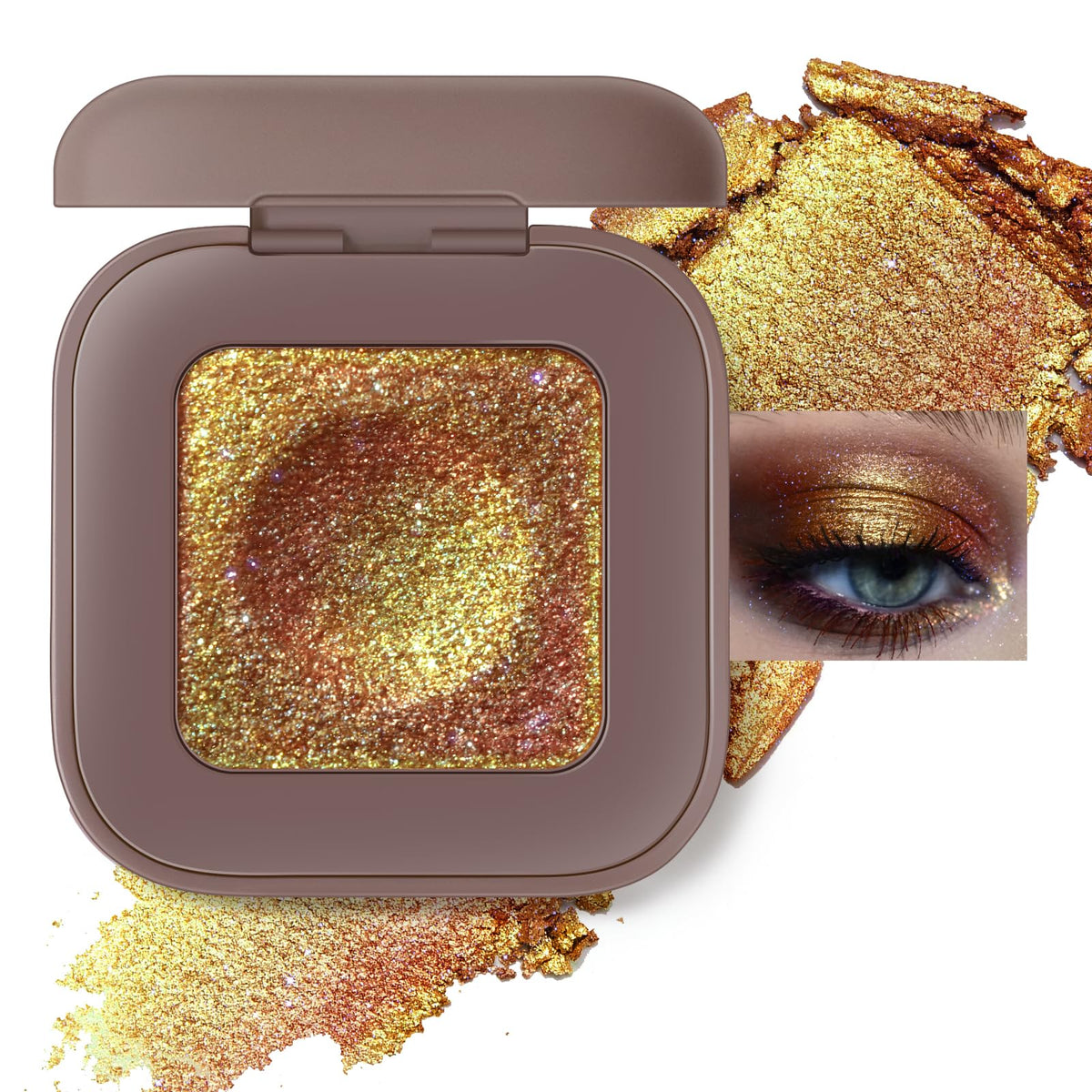 Noerrors Duochrome Plum Mauve Green Blue Glitter Eyeshadow Palette, Holographic Chameleon Rich Color Shimmer Metallic Eye Shadow, Color Shift Sparkle Iridescent Eye Brightener Fairy Makeup for Rave#02