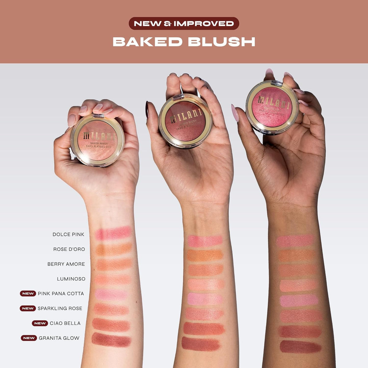 Milani Baked Blush, Makeup Powder Blush for Cheeks - Luminoso