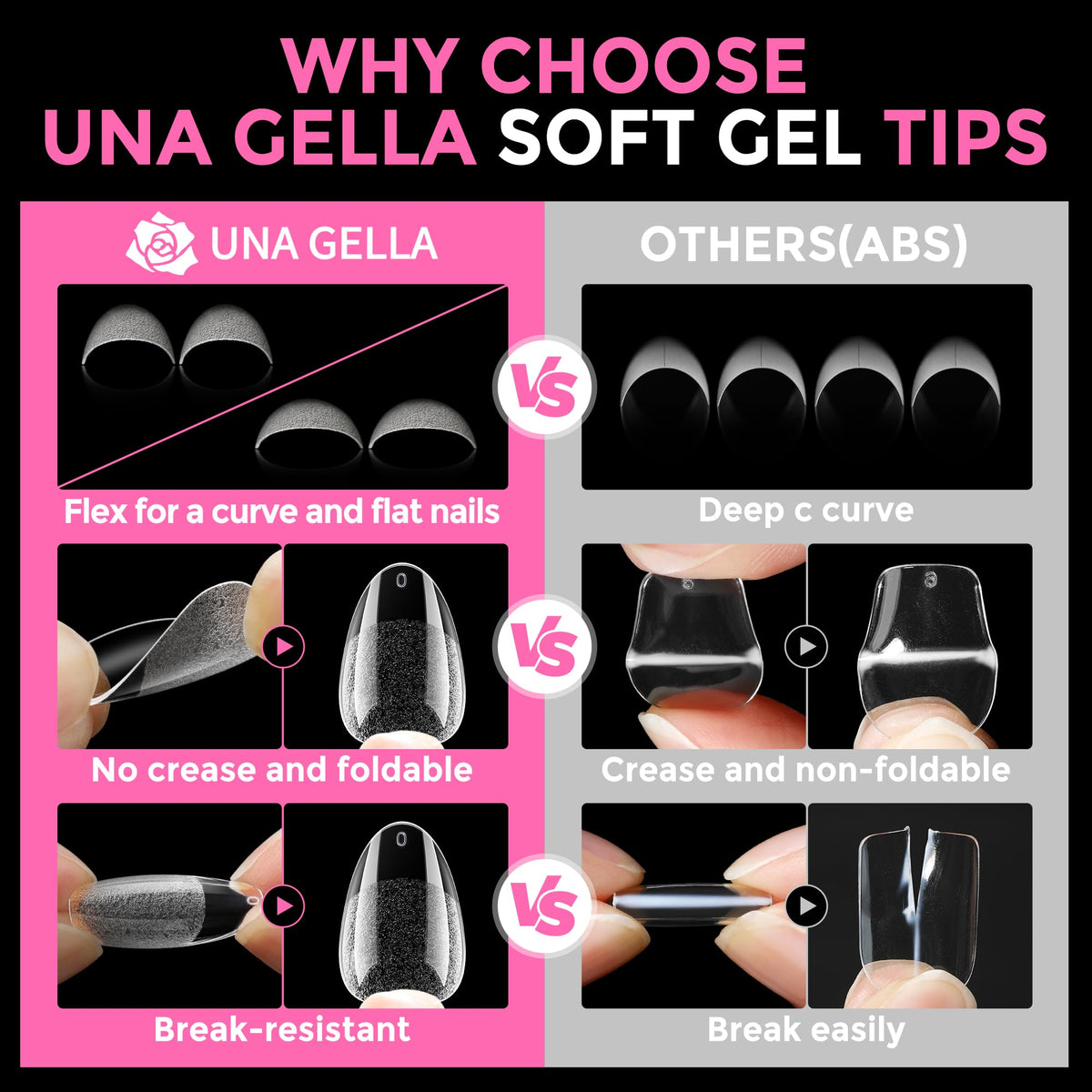 UNA GELLA Solid Nail Glue Super Strong for Press On Nails & Nail Tips 15g
