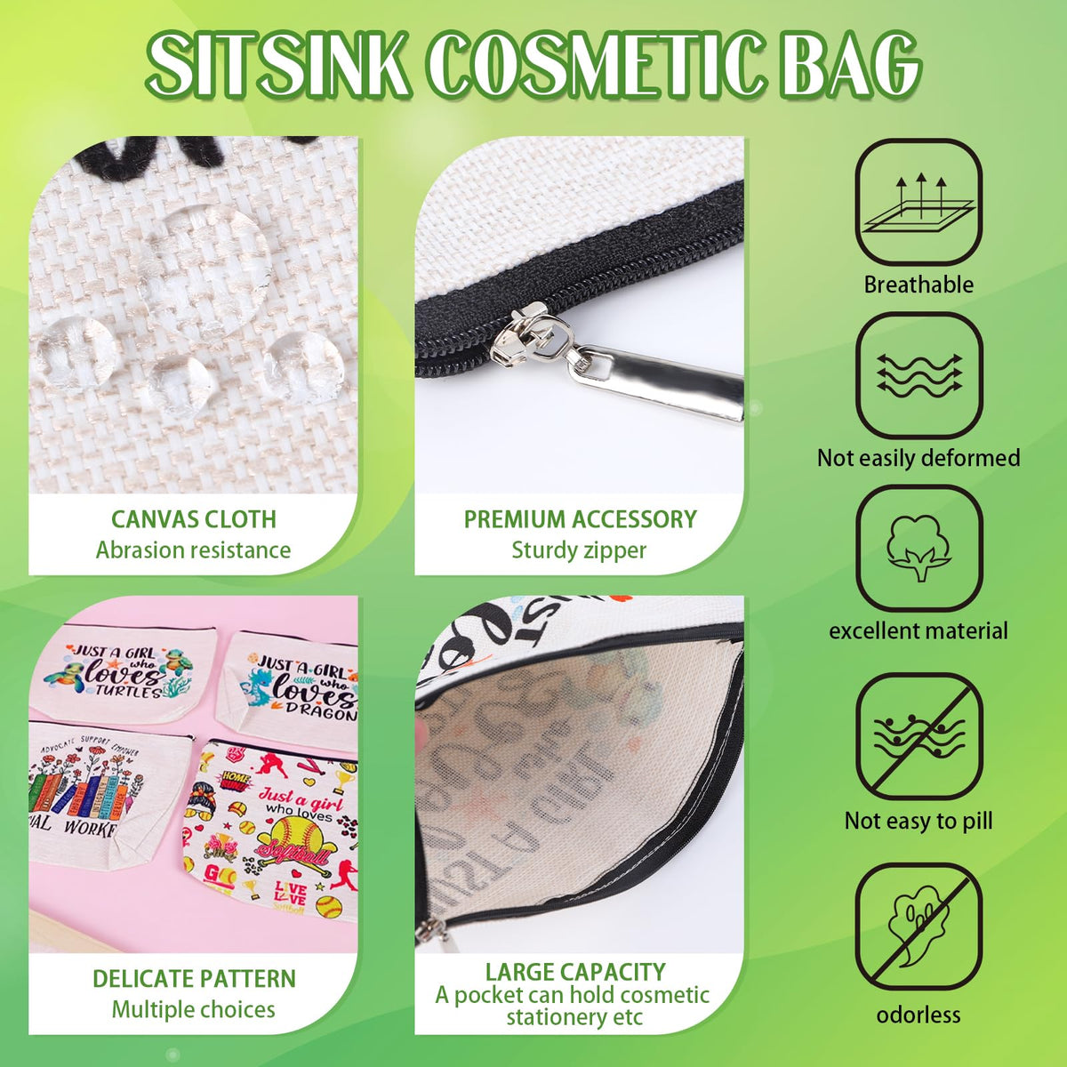 Sitsink Funny Sarcastic Gifts for Girls - Intersting Gifts for Girls Birthday. A Ray of Sarcastic Sunshine Every Single Day Makeup Bag, Cosmetic Bags Humor Sarcastic Gifts for Women Boss Coworker
