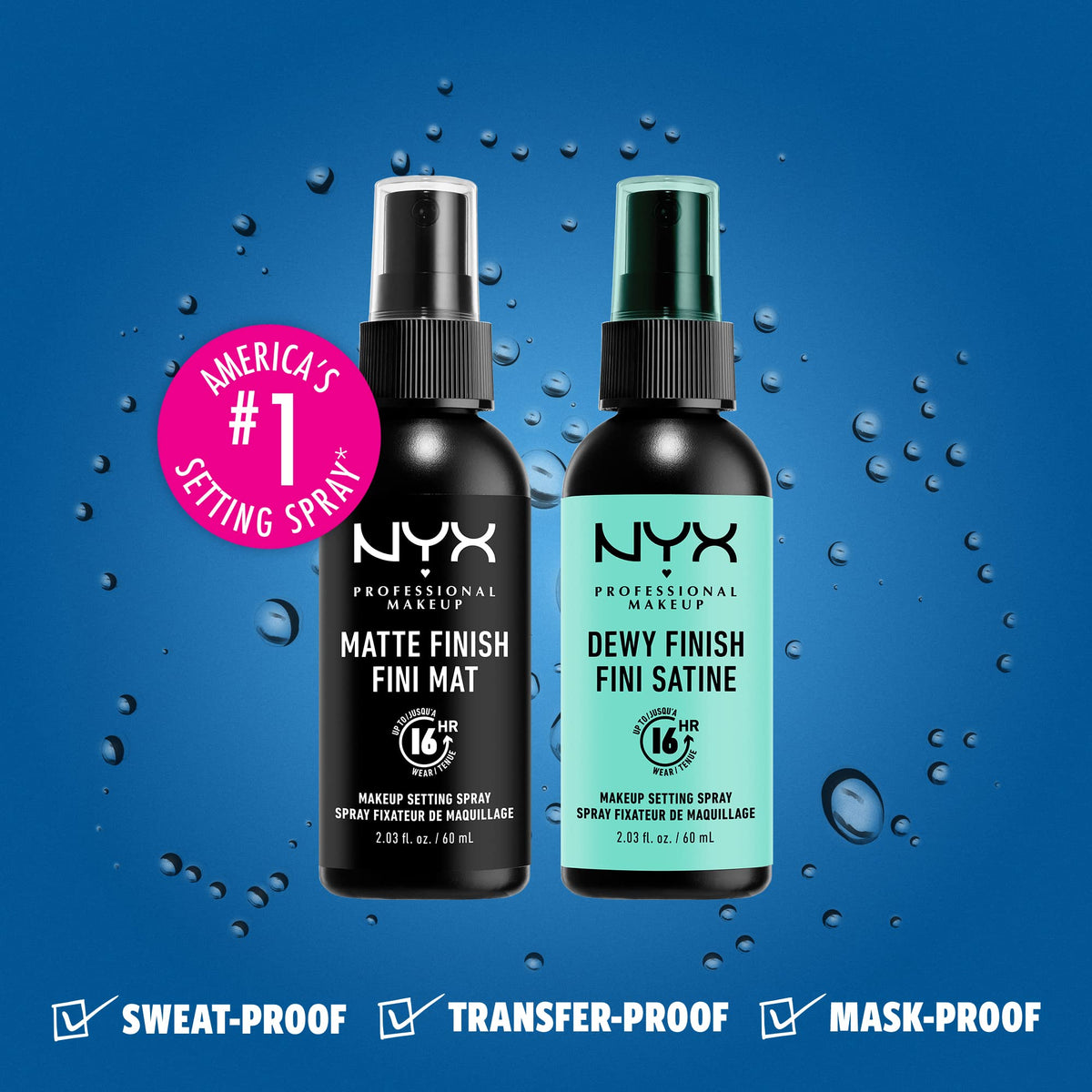 NYX PROFESSIONAL MAKEUP Makeup Setting Spray - Matte Finish, Long-Lasting Face Mist for up to 16HR Wear, Vegan Formula