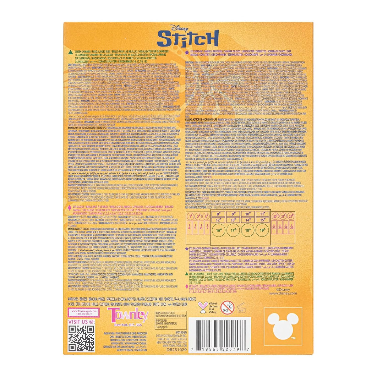 Stitch Fold-Out Makeup Palette with Mirror, Lip Gloss, Eyeshadow & Blush