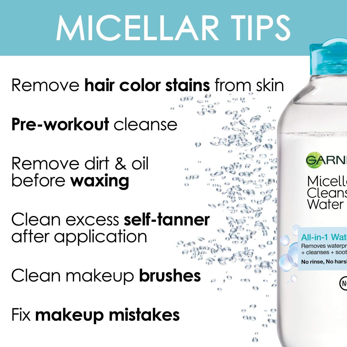 Garnier SkinActive Micellar Water For Waterproof Makeup, Facial Cleanser & Makeup Remover, 13.5 Fl Oz (400mL), 1 Count (Packaging May Vary)