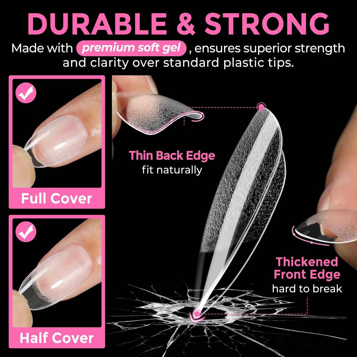 UNA GELLA Solid Nail Glue Super Strong for Press On Nails & Nail Tips 15g