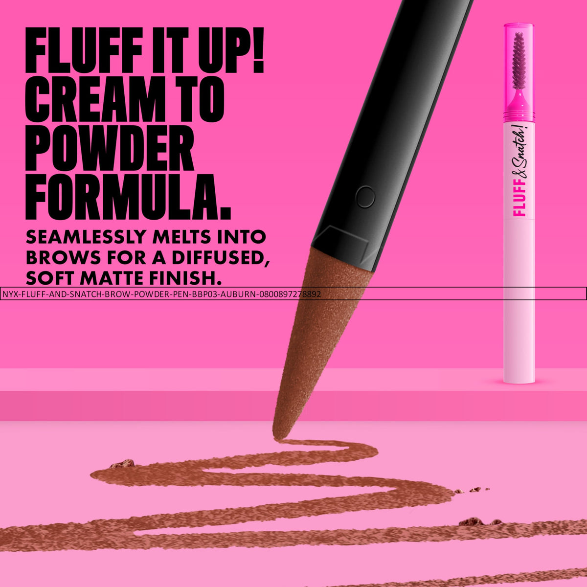 NYX PROFESSIONAL MAKEUP Fluff & Snatch Brow Powder Pen, Cream To Powder Eyebrow Pen For Soft, Defined Brows, Smudge and Transfer-Resistant Formula - Espresso