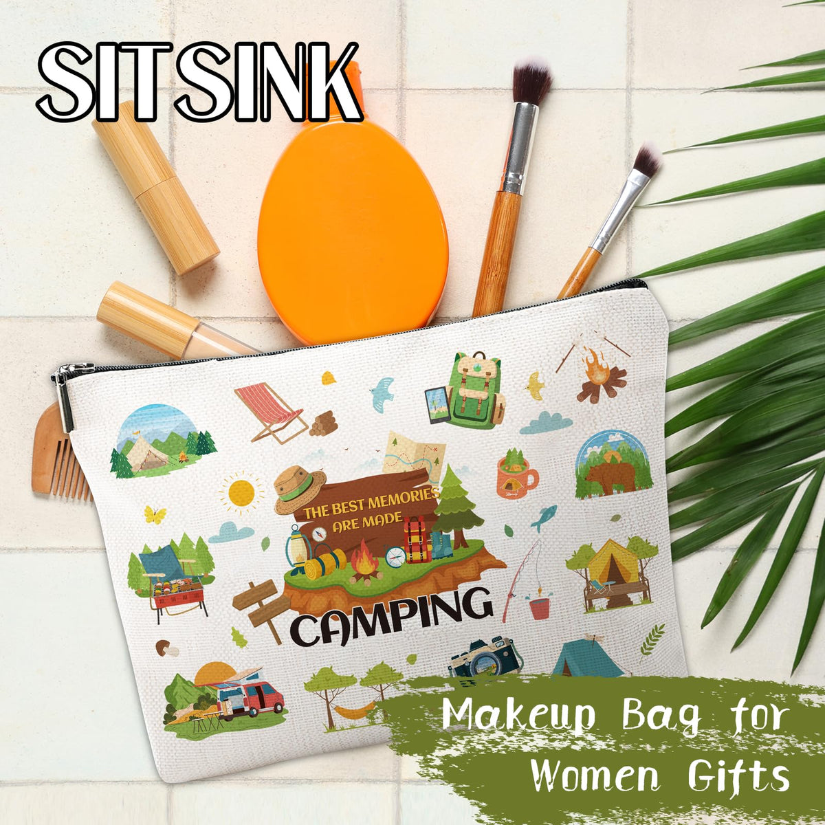 Sitsink Funny Sarcastic Gifts for Girls - Intersting Gifts for Girls Birthday. A Ray of Sarcastic Sunshine Every Single Day Makeup Bag, Cosmetic Bags Humor Sarcastic Gifts for Women Boss Coworker
