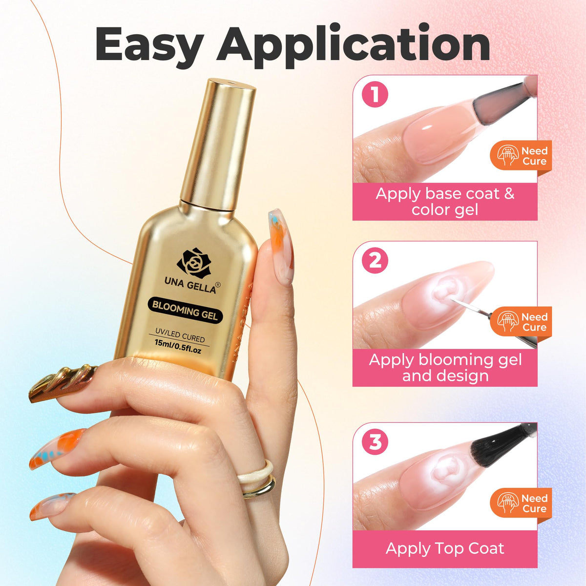UNA GELLA Solid Nail Glue Super Strong for Press On Nails & Nail Tips 15g
