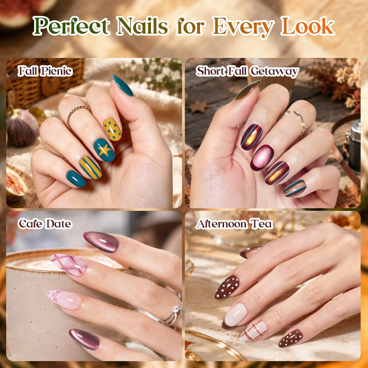 Beetles Gel Nail Polish Set, 63 PCS 55 Colors Gel Polish Kit with Base Coat