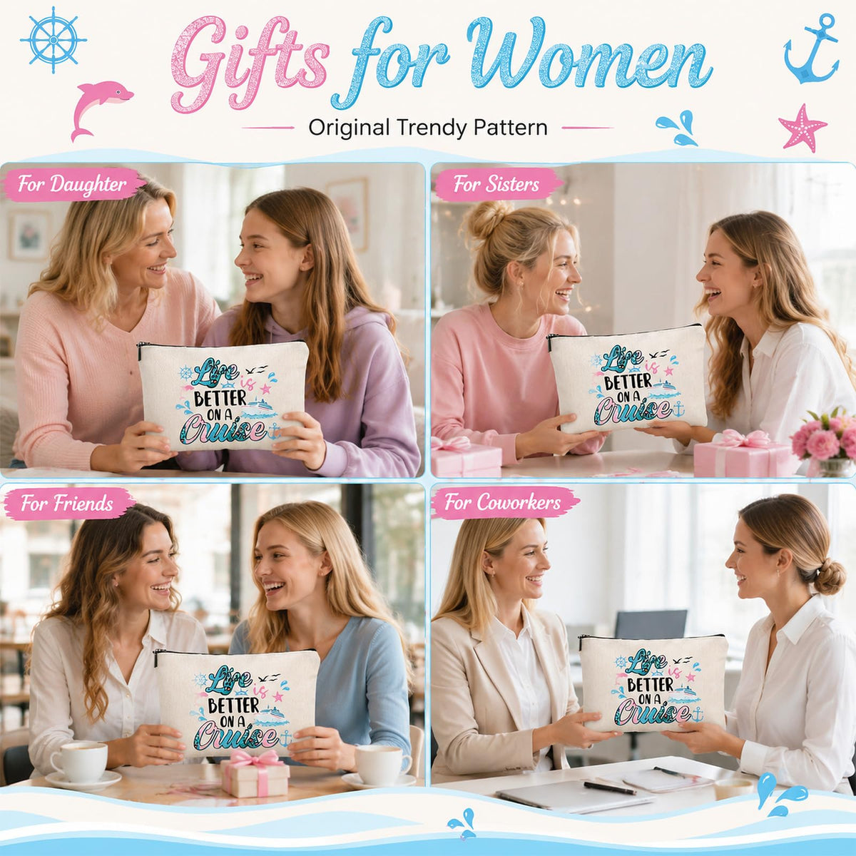 Sitsink Funny Sarcastic Gifts for Girls - Intersting Gifts for Girls Birthday. A Ray of Sarcastic Sunshine Every Single Day Makeup Bag, Cosmetic Bags Humor Sarcastic Gifts for Women Boss Coworker