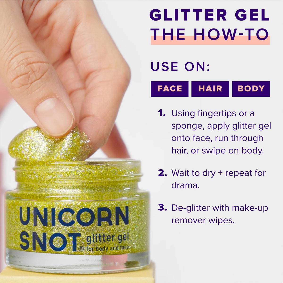 UNICORN SNOT Holographic Face Glitter & Body Glitter Gel | Hair Glitter, Vegan & Cruelty Free, 1.7 oz Pink Glitter (Flamingo)