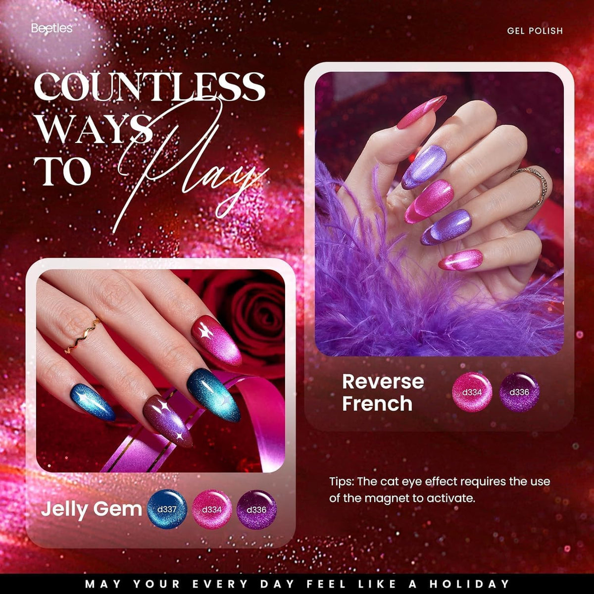 Beetles Gel Nail Polish Set, 63 PCS 55 Colors Gel Polish Kit with Base Coat