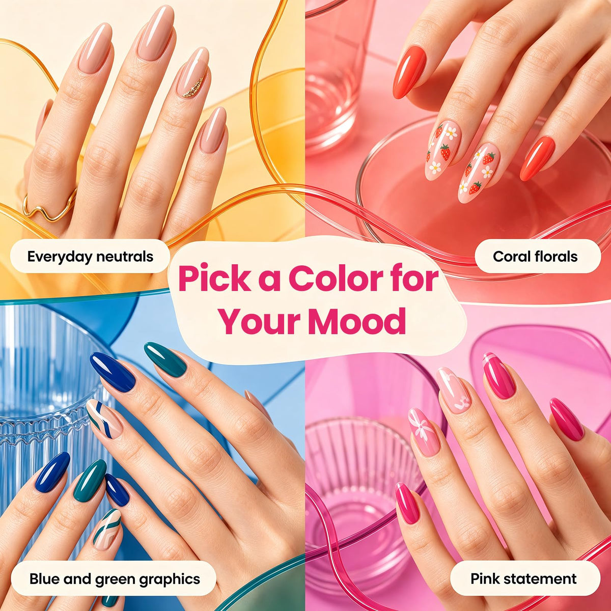 Beetles Gel Nail Polish Kit with U V Light - 80Pcs 55 Colors Gel Nail Kit