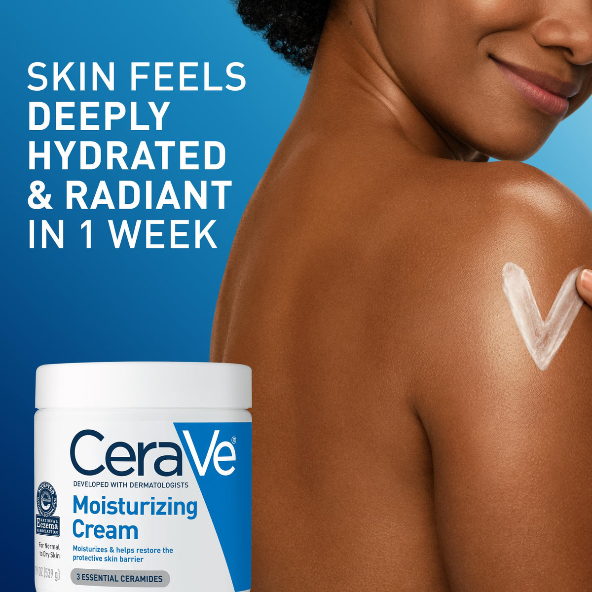 CeraVe Moisturizing Cream, Face Body Moisturizer, Normal to Dry Skin, 8 Fl Oz