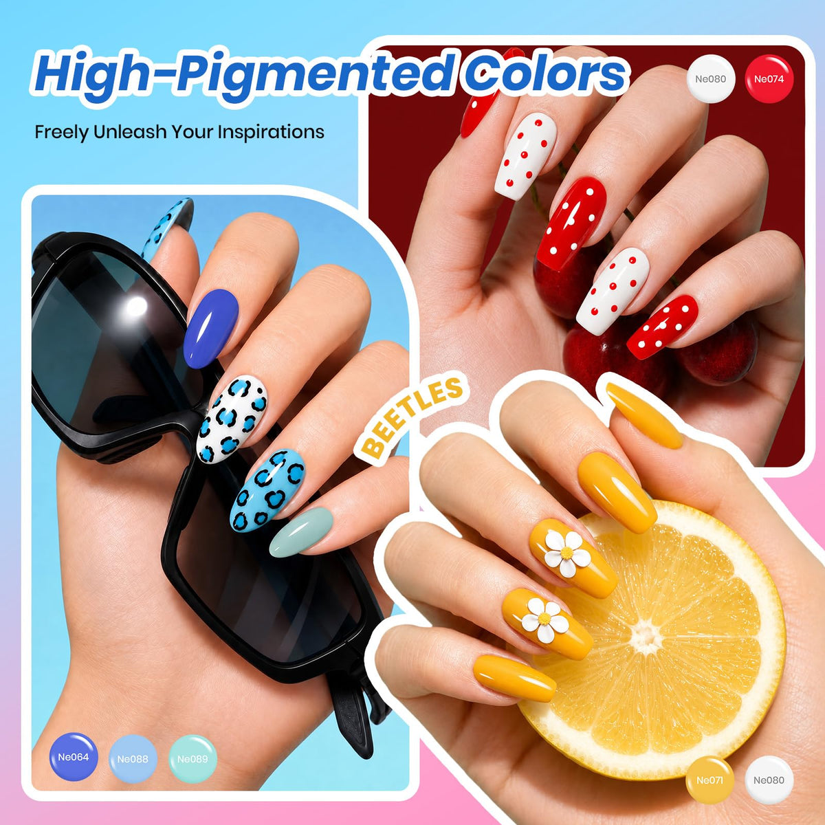 Beetles Cat Eye Gel Nail Polish Set, 36 Colors Magnetic Fall Gel Polish Kit
