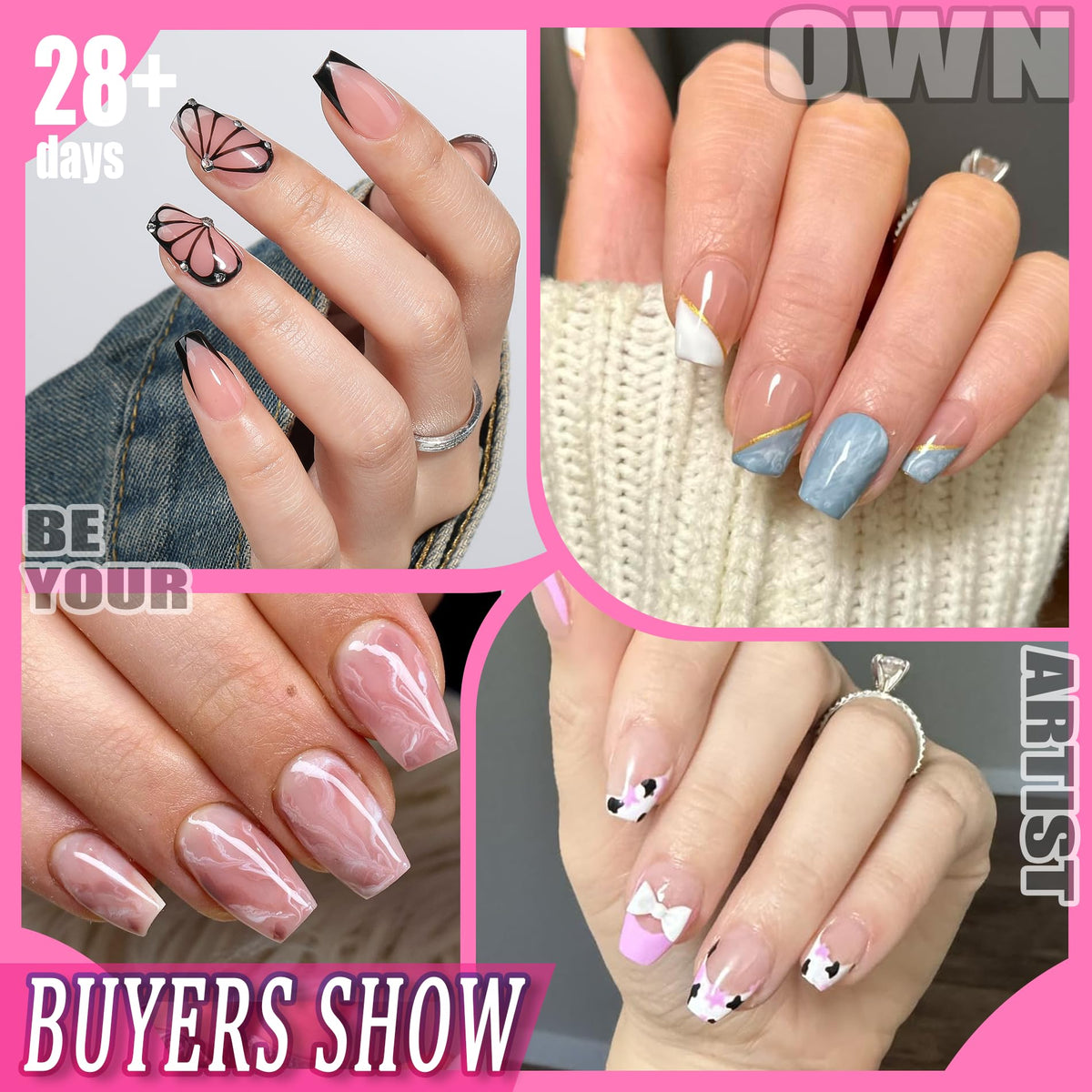 UNA GELLA Almond Gel Nail Tips 504PCS Pre-Etched Clear Fake Nails Tips
