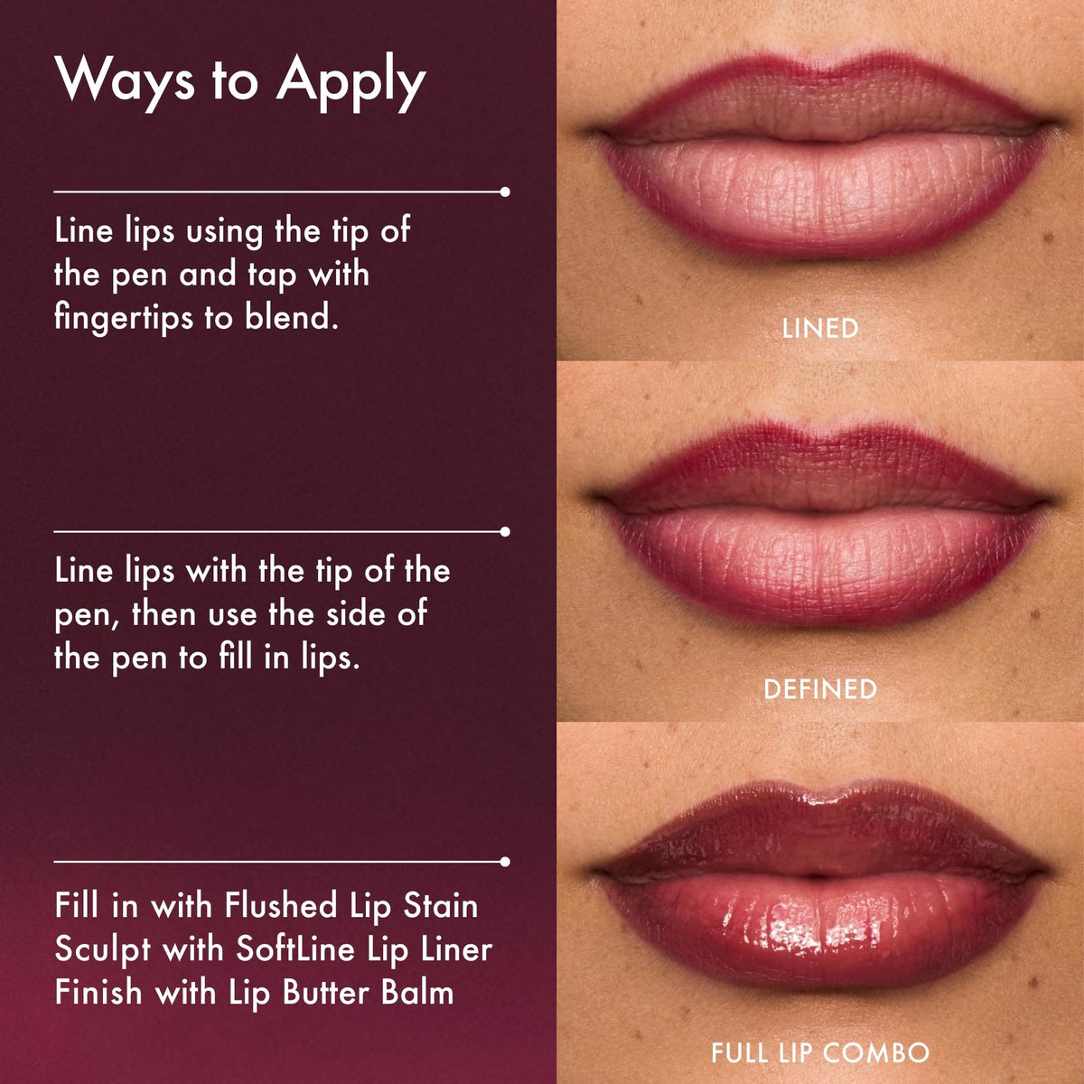 Summer Fridays Flushed Lip Stain Liner, 12hr Wear & Transfer-Proof, Rosette