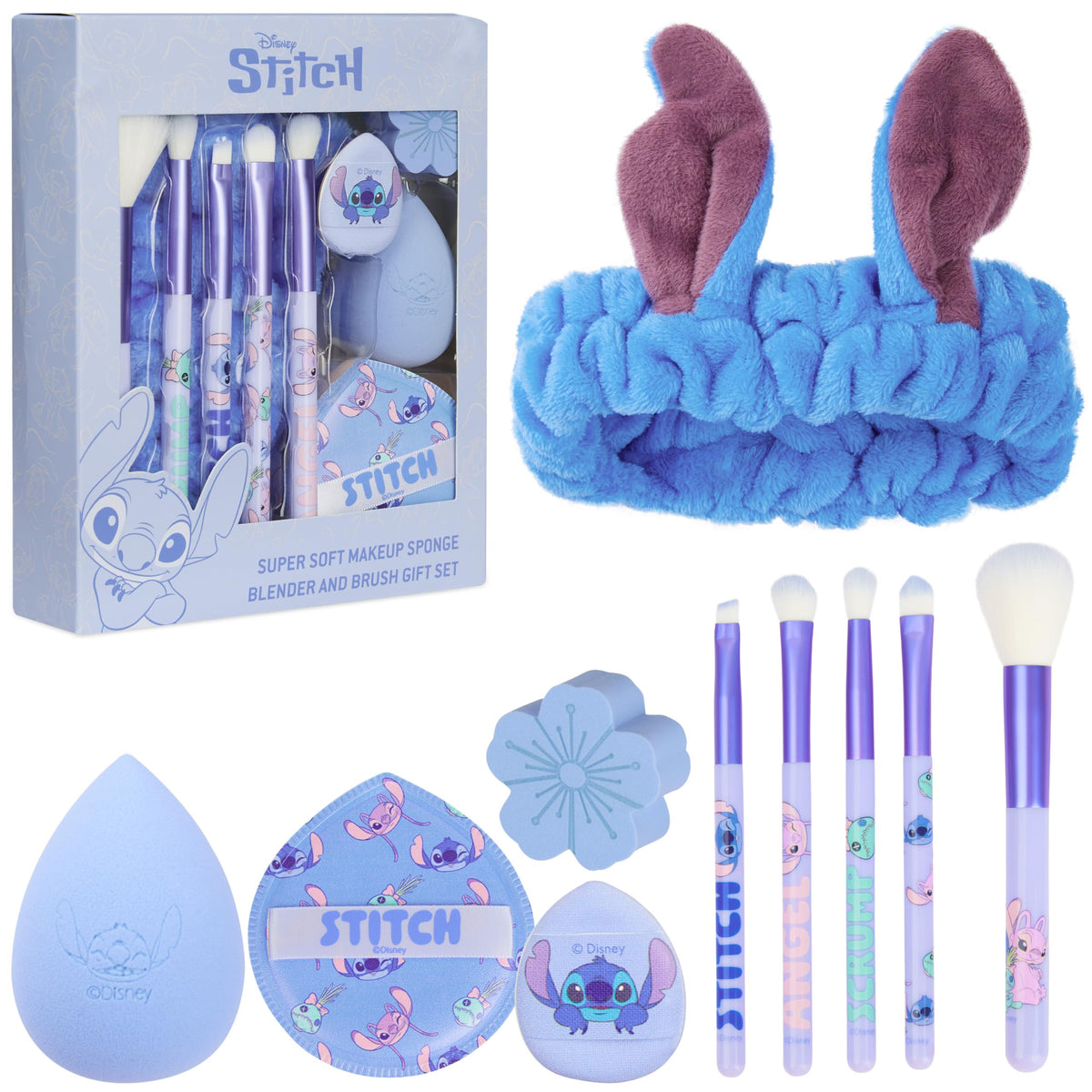 Get Trend Hello Kitty Sanrio Makeup Brush Sponge Set for Girls, Teens with Headband Powder Puffs Soft Brushes Beauty Sponges, Kawaii Gifts for Girls (Pink Hello Kitty)