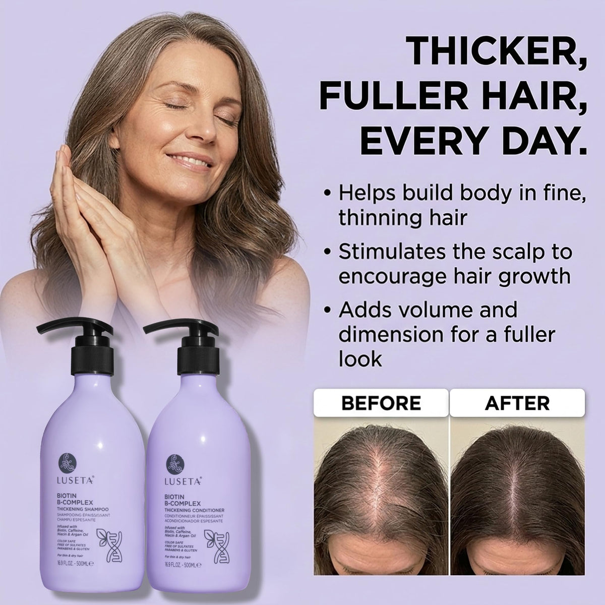Luseta Rosemary Mint Shampoo and Conditioner Set for Hair Strengthening