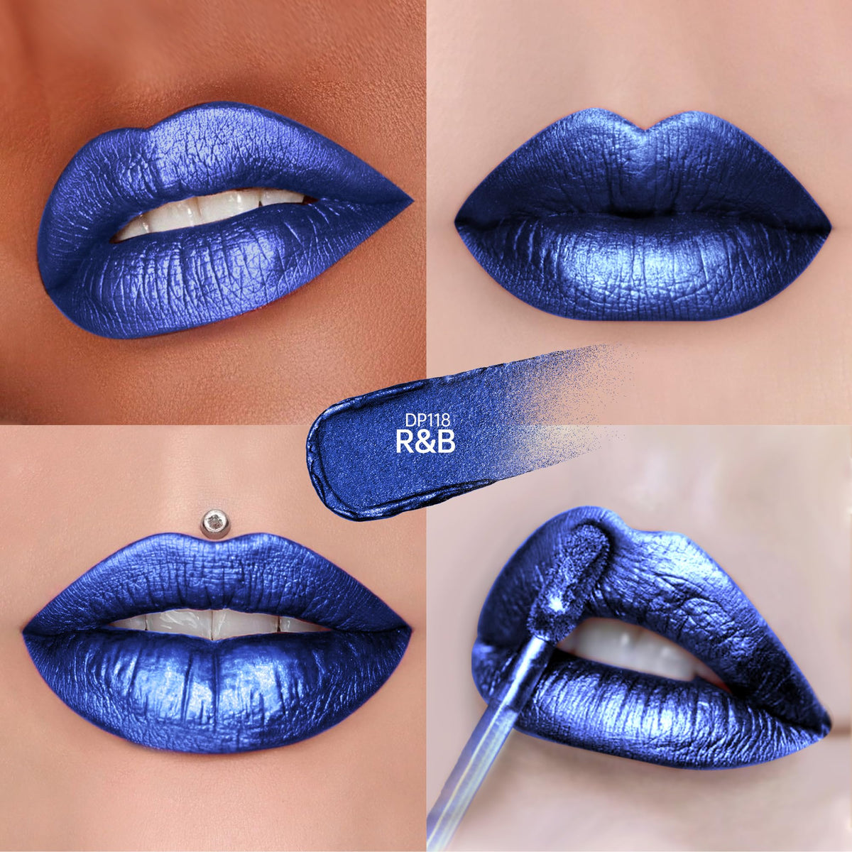Depuplum Purple Lipsticks for Women Metallic Glitter Lipstick Long Lasting