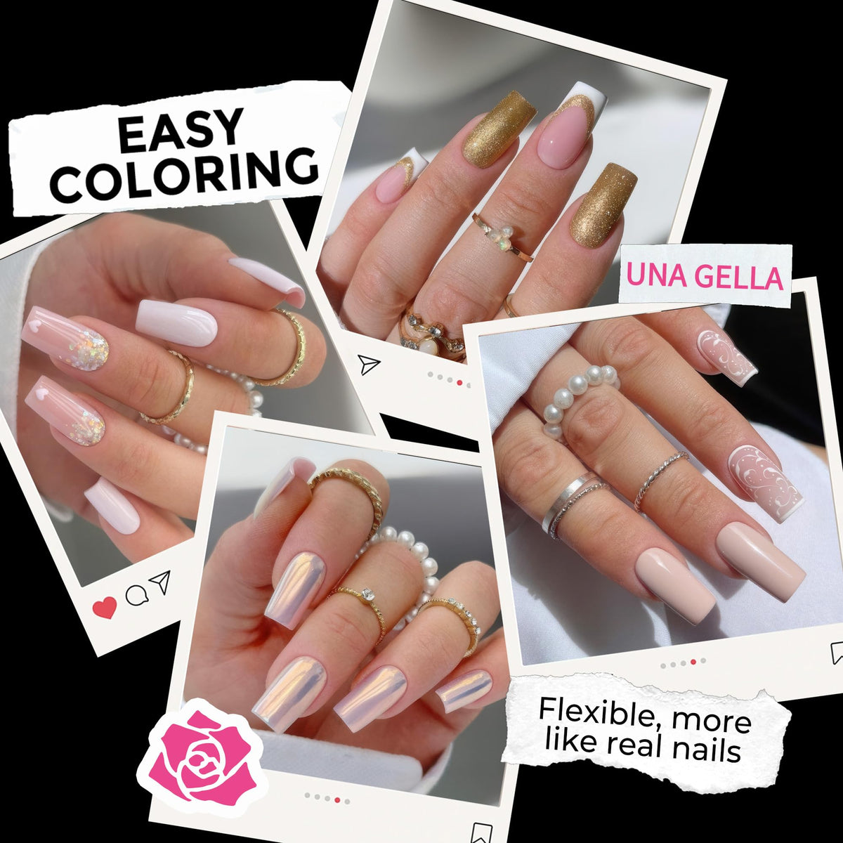 UNA GELLA Solid Nail Glue Super Strong for Press On Nails & Nail Tips 15g