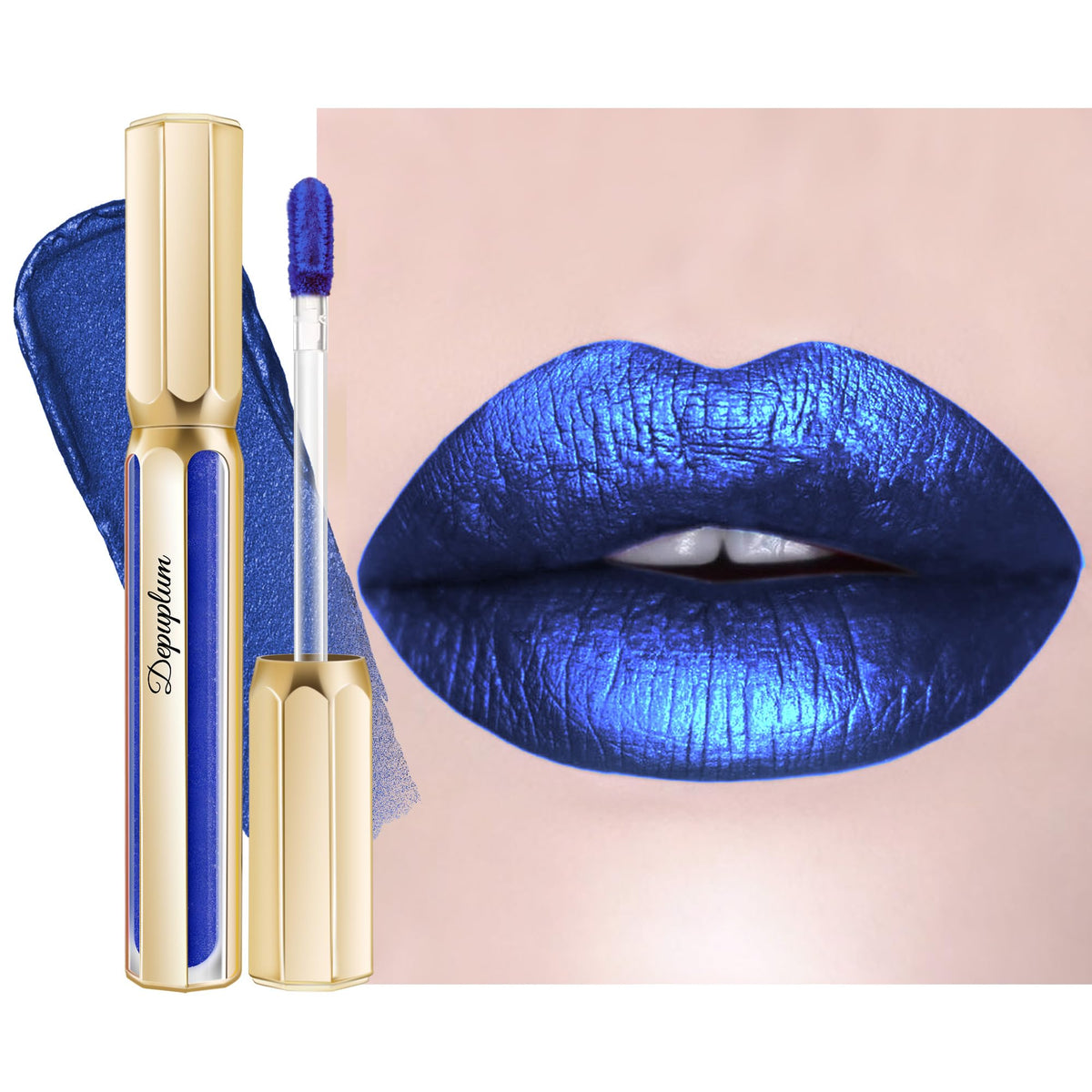 Depuplum Purple Lipsticks for Women Metallic Glitter Lipstick Long Lasting