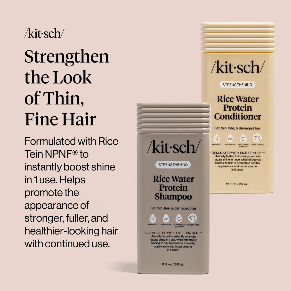 Kitsch Rosemary & Biotin Shampoo and Conditioner Set – Made in USA