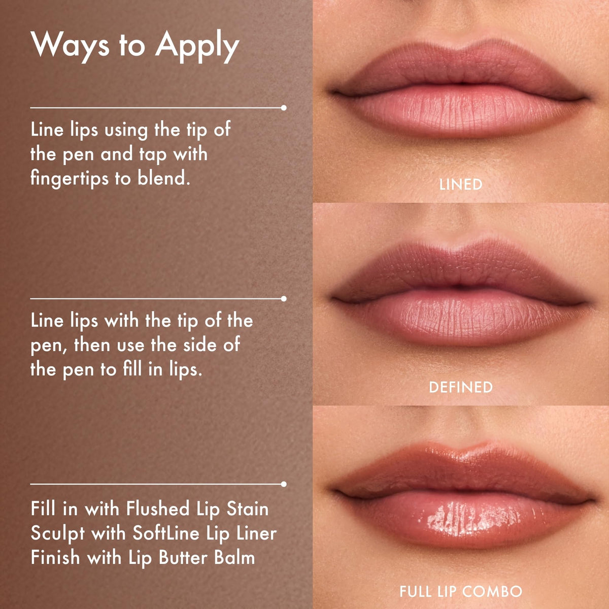 Summer Fridays Flushed Lip Stain Liner, 12hr Wear & Transfer-Proof, Rosette