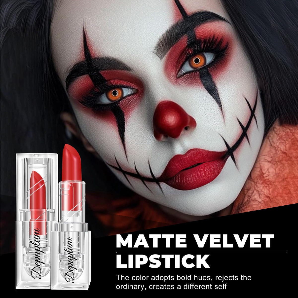 Depuplum Black Lipstick Glitter Red Lipstick Ombre Lips Dual Tone