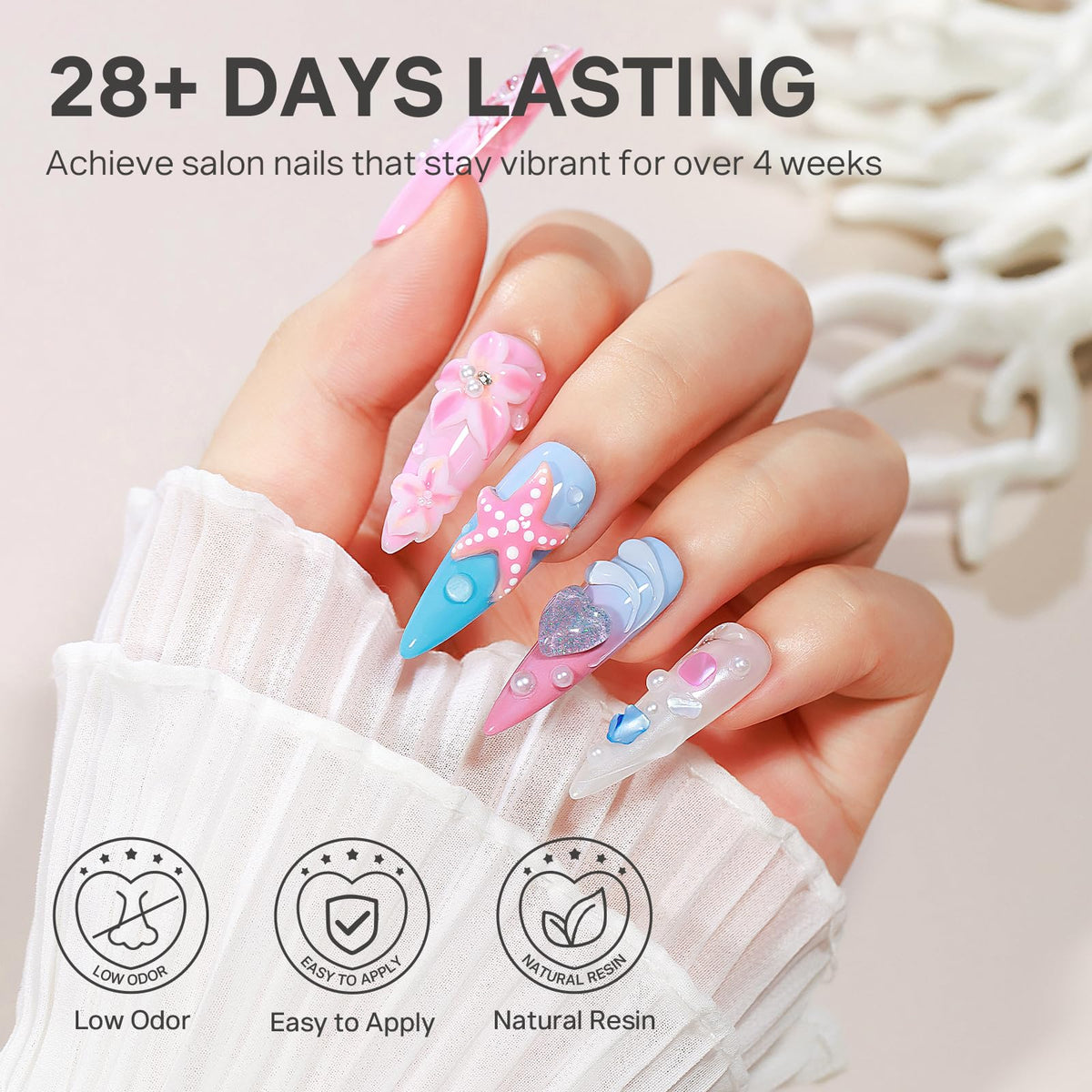 MIZHSE 3D Nail Scupting Gel for Nail Art, 6PCS Neon Colors Non-sticky