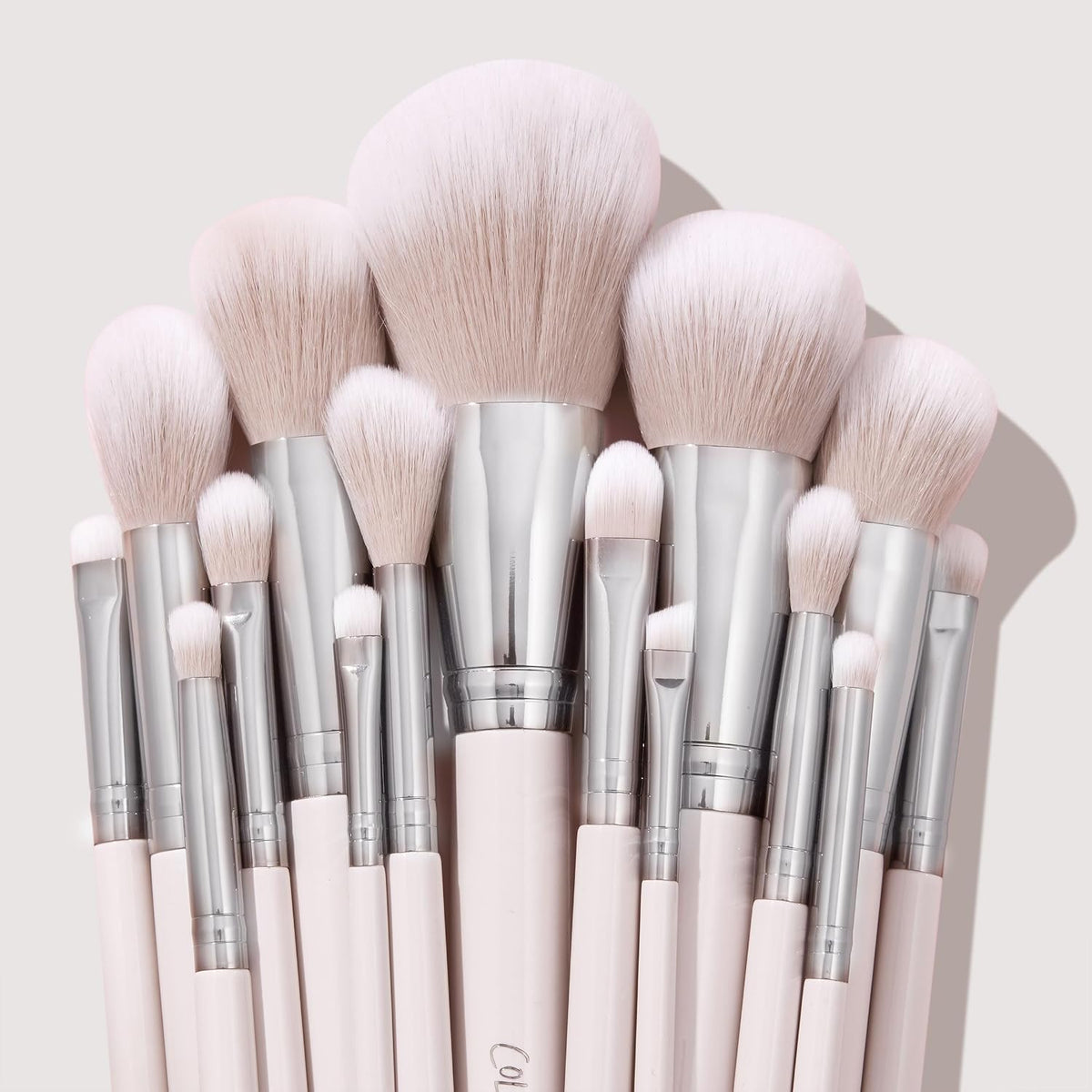 ColourPop Stone Cold Brush Roll Face & Eye Brush Set - Face & Eye Makeup Brush Set - Made with Luxe Synthetic Vegan Bristles - Includes Holder (15 Count)