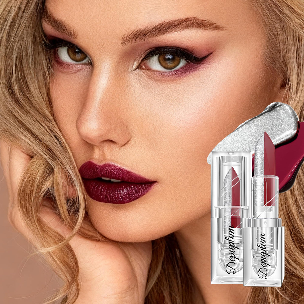 Depuplum Black Lipstick Glitter Red Lipstick Ombre Lips Dual Tone