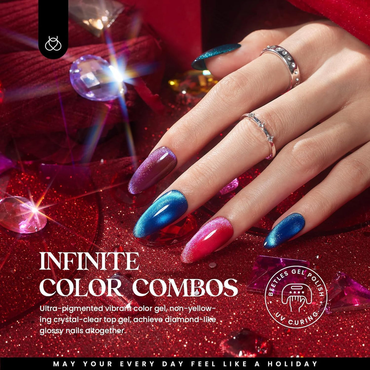 Beetles Gel Nail Polish Set, 63 PCS 55 Colors Gel Polish Kit with Base Coat