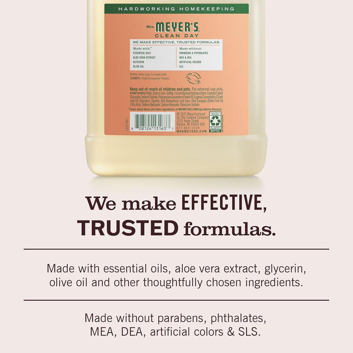 Mrs. Meyer's Clean Day, Hand Soap Refill, Lemon Verbena Scent, 33 Fl Oz