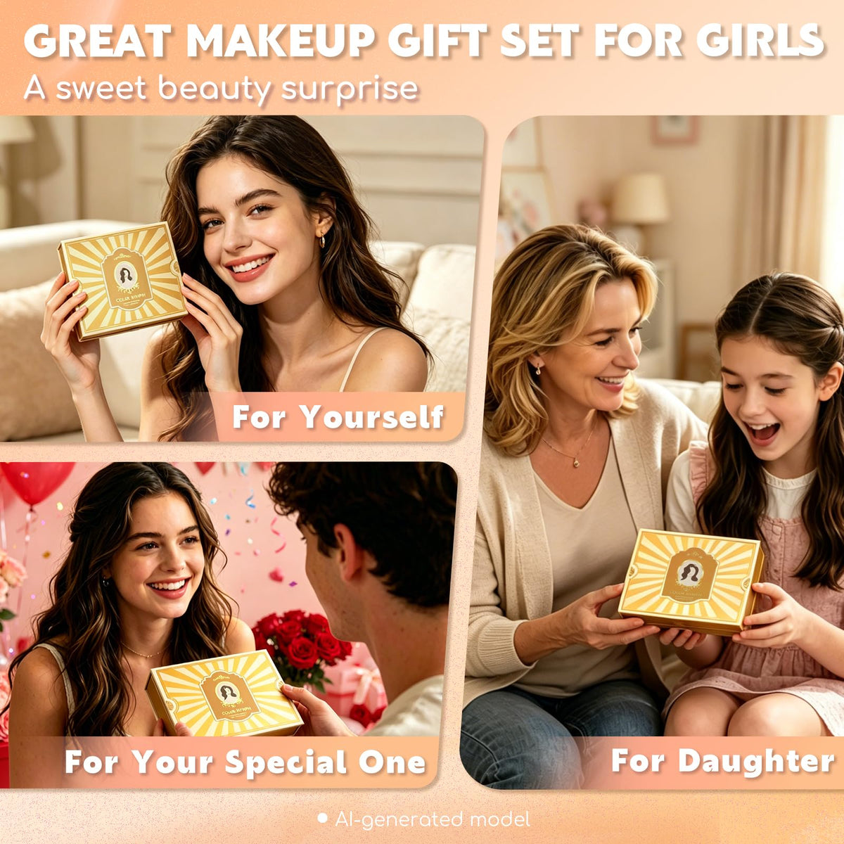 Color Nymph Makeup Kit for Teens Girls Beginners Travel Make up Set Green