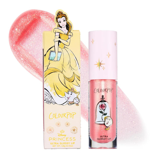 ColourPop x Disney Princess Ultra Glossy Lip Gloss - High-Shine, Non-Sticky & Hydrating Lip Gloss - Infused with Hyaluronic Acid, Kakadu Plum & Cherry - Rosy Pink, Mademoiselle Belle (0.24 Fl oz)