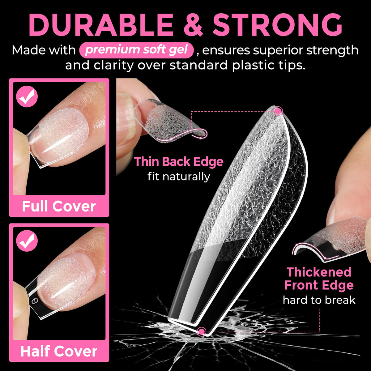 UNA GELLA Solid Nail Glue Super Strong for Press On Nails & Nail Tips 15g