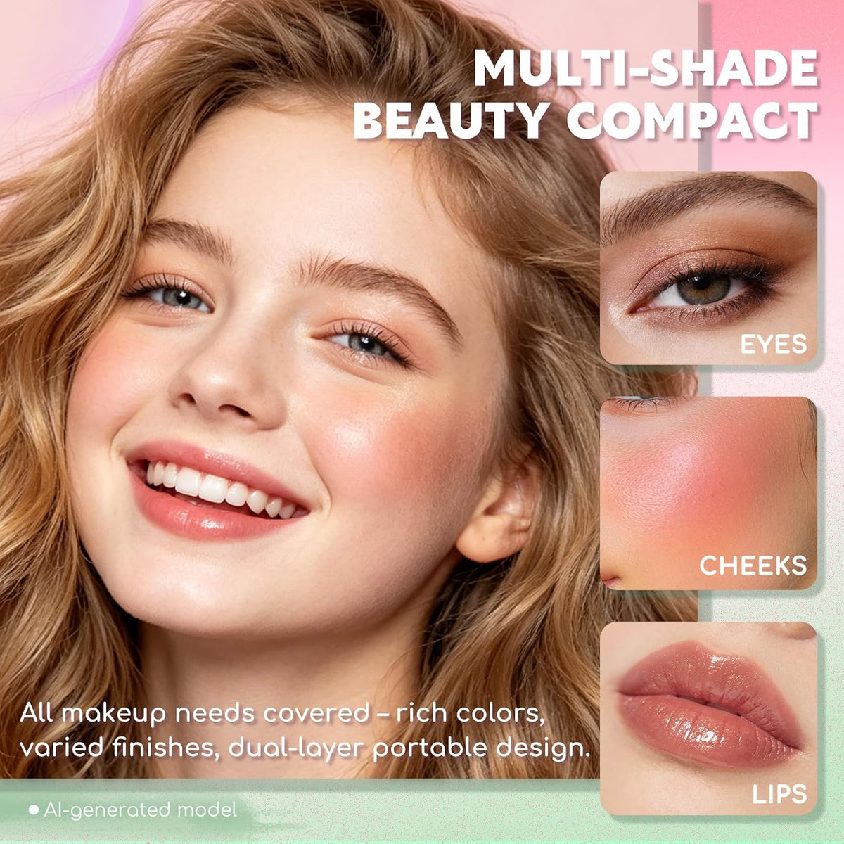 Color Nymph Makeup Kit for Teens Girls Beginners Travel Make up Set Green