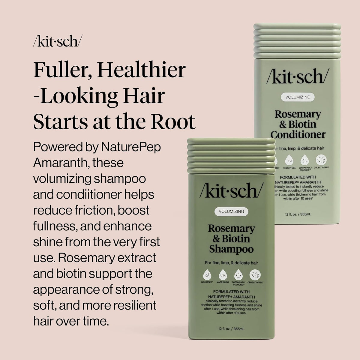 Kitsch Rosemary & Biotin Shampoo and Conditioner Set – Made in USA