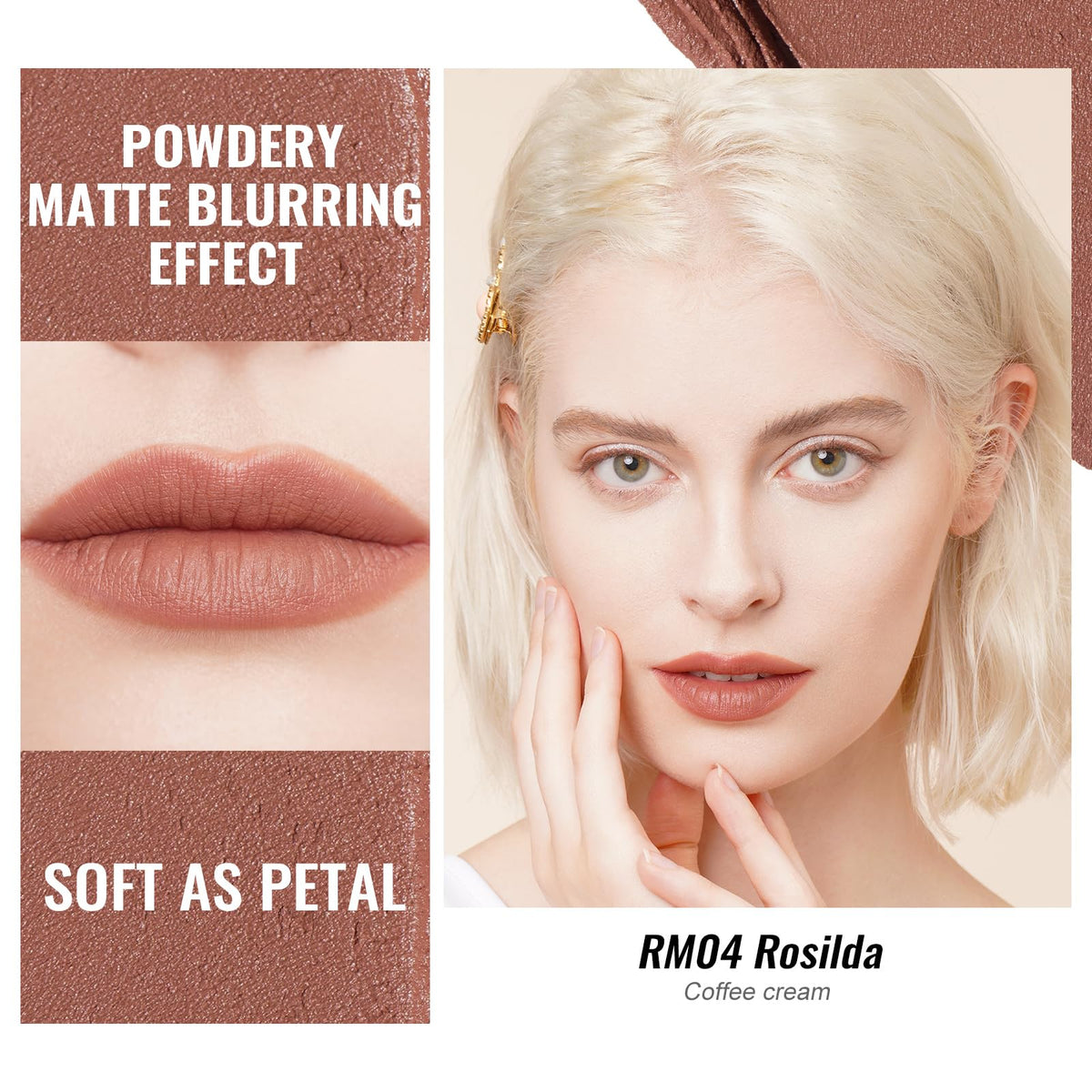 Oulac Red Matte Lipsticks for Women, Silky Velvet Matte Lipstick, Terracotta High Impact Lip Color, Soft Smooth Texture, Not Dry Lightweight Formula Infused with Vitamin E, RM06