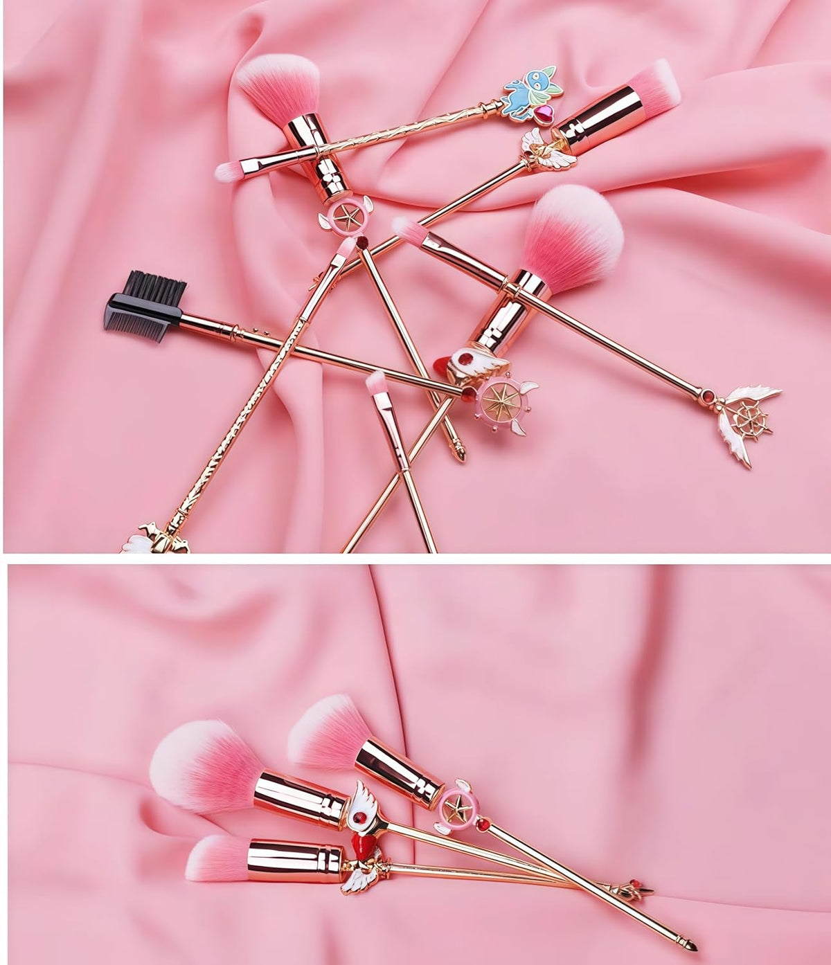 Kids Makeup Brush Set - 8pc Sailor Moon Anime Design with Metal Handle for Girls
