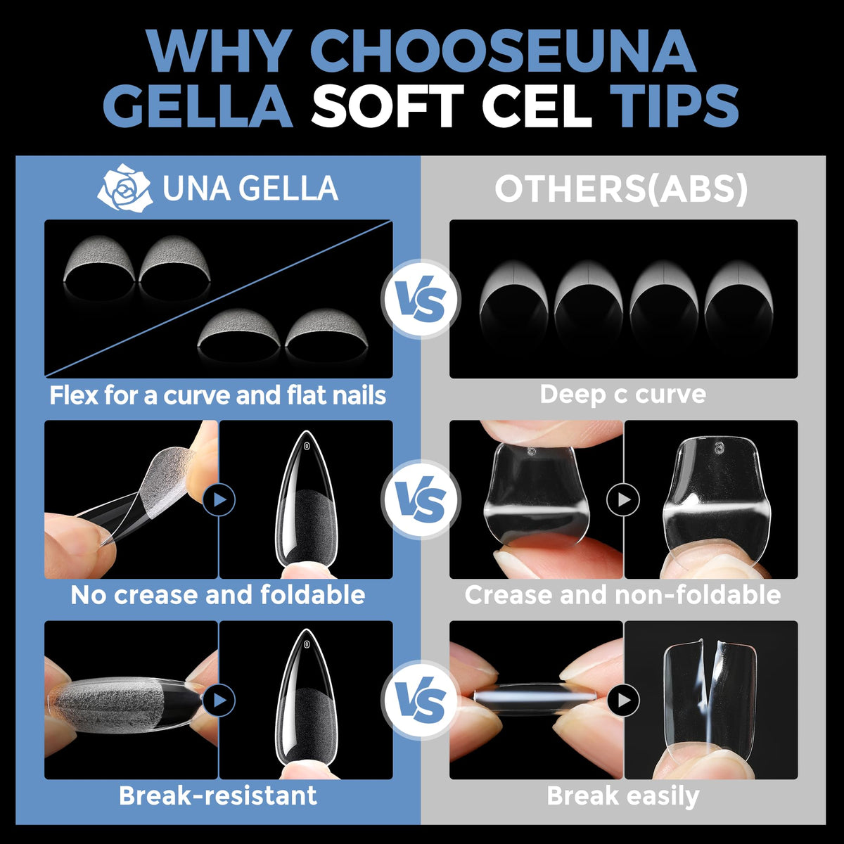 UNA GELLA Solid Nail Glue Super Strong for Press On Nails & Nail Tips 15g